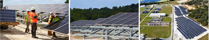 Fotos de paneles solares flotantes