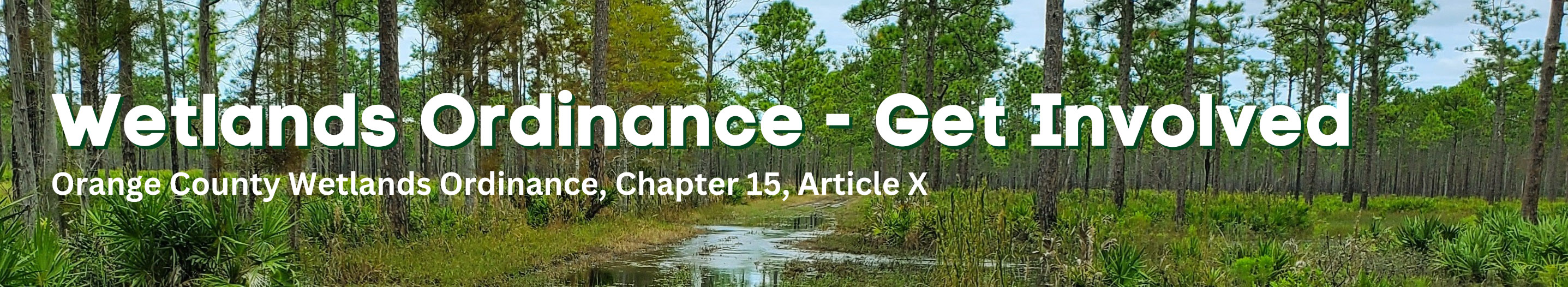 Welands Ordiance Public Engagement - Orange County Wetlands Ordinance, Chapter 15 Article X